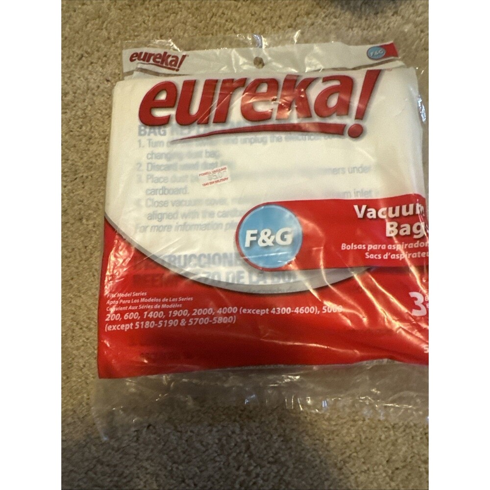 Eureka Vacuum Bags, 3 Bags, F&G #52320C - NEVER USED